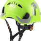 GREEN DEVIL Safety Helmet Hard Hat with Chin Strap Vented Lightweight Adjustable Hardhat for Men Women with Hi-Viz Design Ideal for Tree Climbing Work at Height