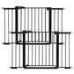 Babelio Baby Gate for Doorways and Stairs, 29-48" Auto Close Dog Gate, Easy-Install Pressure Mounted Satey Door, No Drilling Safety Gate for Child and Pets, 2 Pack, Black