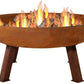 Sunnydaze 34-Inch Cast Iron Heavy-Duty Fire Pit for Outside - Wood-Burning Outdoor Fire Pit Bowl with Handles - Oxidized Finish