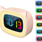 Cute Cat Ear Alarm Clock with RGB 7 Color Night Light & 18 Ringtones,Rechargeable Clock for Kids Bedroom,LED Colorful Digital Display,Bedside Clock for Boys,Girls Birthday Presents(Pink)