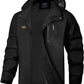 TEZO Mens Rain Jacket Waterproof with Hooded Hiking Coat Lightweight Windbreaker