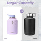 Coolflask Half Gallon Water Bottle with Strap, 64oz Insulated Water Jug Stainless Steel with Straw & Spout Lids, Metal Large Water Flask, Keep Cold 48h Hot 24h, Leak Proof & Non-BPA, Lavender