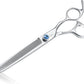 JASON 7" 50 Teeth Thinning Dog Grooming Blending Scissor, Ergonomic Pet Grooming Thinner Blender Shears Cat Trimming Texturizing Kit with Offset Handle and a Jewelled Screw, 30% Thinning Rate