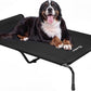 Veehoo XXXL Original Elevated Dog Bed - Outdoor Raised Dog Cots Beds for Large Dogs, One-Sided Extra Large Raised Cooling Pet Bed Off Ground, Non-Slip & Breathable, Black 53" L x 33" W x 7.9" Th
