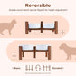 SPUNKYJUNKY Ceramic Dog Bowls Dog Bowl Set with Acacia Wood Stand Raised Dog Bowl Dog Food and Water Bowl for Small Medium Sized Dog (Shallow, 15.5cm)