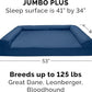 Furhaven Cooling Gel Dog Bed for Large Dogs w/ Removable Bolsters & Washable Cover, For Dogs Up to 125 lbs - Quilted Sofa - Navy (Blue), Jumbo Plus/XXL