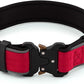 Plutus Pet Tactical Dog Collar, Reflective, Adjustable Heavy Duty Dog Collar, Soft Padded and Comfortable, for Small Medium and Large Dogs (Red, M)