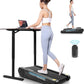 FUNMILY Smallest Walking Pad with 5% Incline, 2 in 1 Under Desk Treadmill for Home Office, 2.5 HP Mini Compact Walking Treadmill, Installation-Free/300lbs Weight Capacity/Unique Lighting Design