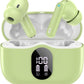 Wireless Earbuds, Bluetooth 5.4 Headphones Bass Stereo, Ear Buds with Noise Cancelling Mic, IP7 Waterproof in Ear Earphones, 36H LED Display Bluetooth Earbuds for Laptop Pad Phones Sports, Grass Green