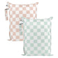 Tiny Twinkle Mess-Proof Waterproof Wet Dry Bag | 2-Pack Reusable Wet Bags for Swimsuits & Baby Clothes | Leakproof Wet Bag for Travel & Diaper Changes for Baby (Unisex Checkers)