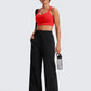 CRZ YOGA Softness Mold Womens Butterluxe Strappy Longline Sports Bra - Double Spaghetti Strap Workout Yoga Crop Top Athletic