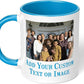 Personalized Mother's Day Coffee Mug, Custom Mum Photo Text 11 Oz Ceramic Mug, Customized Mom Gift Idea Picture Name Cup, Taza Cafe Personalizadas Fotos, Cute Gifts Mom Women Dad Men, Light Blue