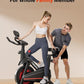 Exercise Bike, Brake Pad Stationary Bikes for Home with App Compatible, Low Noise Indoor Cycling Bike, 300lbs Capacity Compact Workout Bike with Tablet Mount & Extra Comfort Seat