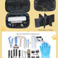 Pet Grooming Bag, Dog Cat Grooming Supplies Organizer Bag Pet Hair Removal Trimming Cleaning Tool Kit Storage Bag (Black)