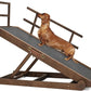 Dog Ramp, 5 Level Adjustable Wooden Folding Pet Ramp for Middle Bed, Couch,SUV-High Traction, Portable Paw Ramps for Small & Large Old Dogs & Cats - Furniture Quality