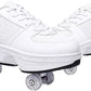 Double-Row Deform Wheel Automatic Walking Shoes Invisible Deformation Roller Skate 2 in 1 Removable Pulley Skates Skating Parkour