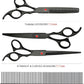 Professional Dog Grooming Scissors Set Stainless Steel Dog Grooming Kit - Thinning, Curved Scissors and Comb for Dog Cat Pet (Black 5 in1)