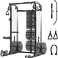 Power Cage, Squat Rack with Cable Crossover and Dual Independent Pulley System, 2000LB Capacity Workout Cage with More Training Attachments, Power Rack for Home Gym