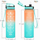 Enerbone Water Bottle, Leakproof BPA & Toxic Free, Motivational Water Bottle with Times to Drink and Straw, Fitness Sports Water Bottle with Strap for Office, Gym, Outdoor Sports