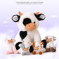 5 Pieces Cow Stuffed Animals for Boys Girls, 1 Mommy Cow with 4 Babies Soft Plush Toy Set Gifts for Kids Children 3 4 5 6 7 8 9 Years, Christmas, Birthday, Party Decorations