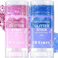 2Pcs Blue and Pink Body Glitter Stick,Face Hair Glitter Christmas Makeup,Sparkly Mermaid Sequins Hair Glitter,Waterproof Sparkle Festival Rave for Women and Girls