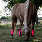 Warrior Fly Boots for Horses - Breathable Mesh Horse Boots for Fly Protection & Leg Comfort - Set of 4 (Knight Warrior, Neon Pink)