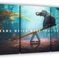 Yetaryy Motivational Poster Inspirational Wall Art 3 Pieces Canvas Painting Lion Artwork for Living Room Office Modern Home Decor Prints Pictures Wall Decor Framed Ready to Hang [60''Wx 28''H]