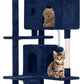 54.7 inches Cat Tower - Multi-Level Cat Condo with Scratching Posts, Hanging Toys, Navy Blue