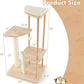 Tangkula Wood Cat Tree for Indoor Cats, Multi-Level Modern Cat Tower with Sisal Scratching Board & Post, Padded Perch, Platform, Hanging Toy, Minimalist Kitten Activity Center for Small & Medium Cats
