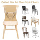 Toddler Booster Seat for Dining Table, Non-Slip Kitchen Chair Booster Seat with Backrest and Adjustable Straps, Portable PU Waterproof Travel Baby Booster Increasing Cushion