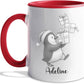 Personalized Penguin Accent Coffee Cup With Name, Cute Penguins Ceramic Mug Gift For Granddaughter Grandson Birthday, Customized Name Penguin White Coffee Mug 11 15 Oz, Novelty Penguins Lover Teacup