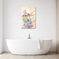Dragonfly Bathroom Pictures Wall Art, Floral Bathroom Wall Decor, Framed Painting Canvas Artwork for Bedroom Living Room Decorations 24"L x 16"W