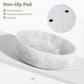 White Dog Bowl, Marble Dog Food Bowl, Non-Slip Water Dish Large, Heavy Duty Pet Bowl for Large Dogs, African Natural Marble, Holds 6 Cups(6lbs)