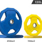 SPART Color Coded Weight Plate 2-Inch Rubber Coated Olympic Grip Plate for Barbell, Solid Cast Iron Weight Plates for Strength Training, Weightlifting, Crossfit, Home Gym, 2.5LB/5LB/10LB/25LB/35LB/45LB, Pair