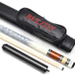 2-Piece Pool Cue Stick + Pool Cue Case with Carbon Extension