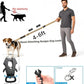 Heavy Duty Tactical Bungee Dog Leash, 4-6FT Shock Absorbing Tactical Leash with 2 Padded Handles, Metal Carabiner Clip,Car Seatbelt, Reflective Dog Leashes for Medium Large Dogs (Brown)