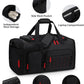Gym Bags for Men Women, 45L Sports Travel Duffle Bag with Shoe Compartment, 3 in 1 Weekener Overnight Backpack with Wet Pocket, Black