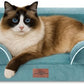 Comfort Expression Small Dog Beds Waterproof Cat Beds Orthopedic Foam Sofa Beds for Small Dogs Comfy Pet Bed with Washable Removable Cover & Non-Slip Bottom(XX-Small,Washed Blue)