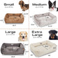 FUZI Luxury Aesthetic Dog Bed for Large Dogs with Washable Cover, Pet Couch, Pet Bed with Sides, Non-Slip Bottom, Soft and Durable Calming Dog Bed, Faux Fur Cover, Large 35.6x28.5x9.5 Light Grey