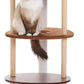 PETEPELA Wood Cat Tree Tower for Indoor Cats,5-Level Modern Cat Tree Cat Activity Center with Scratching Posts, Brown
