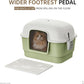 Cat Litter Box with Litter Mat and Scoop,High Wall Enclosed Cat Litter Boxes for Anti-Leakage, Covered Kitty Litter Box with Handle and Buckles for Portability and Privacy, Odor Control (Green)
