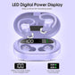 Wireless Earbuds, 2023 New Ultralight Sport Bluetooth 5.3 Headphones In Ear with LED Display, Built-in Mic Earphones, IPX7 Waterproof Wireless Headphones with Earhooks for Gym Workout (Purple)