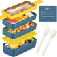 Iteryn Bento Box Lunch Box, 3-In-1 Compartment Containers - Wheat Straw, Leakproof Eco-Friendly Stackable Bento Lunch Box Meal Prep