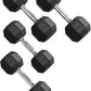 Rubber Coated Hex Dumbbell Weight Set, Multiple Sizes Exercise & Fitness Dumbbells,100LB Set,110LB Set,200LB,350LB,450LB,550LB, 35-50Lbs Pairs for Muscle Toning, Strength Building & Full Body Workout