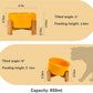 SPUNKYJUNKY 15° Slanted Ceramic Dog and Cat Bowl with Wooden Stand, Tilted Bulldog Food and Water Bowl No Slip Non-Spill for Cats Medium Dogs Big Face Pets 28.7 OZ (3.6 Cups, Yellow)