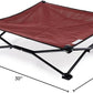 Coolaroo On-The-Go Elevated Dog Bed - Foldable Pop-Up Travel Dog Bed with Breathable, Moisture-Resistant Fabric, Carry Bag Included, Lightweight & Portable, Brick, Medium