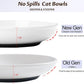 No Spill Cat Bowls,Cat Food Bowl,Anti Whisker Fatigue Healthy Ceramic Cats Dishes Set for Indoor Cats,Shallow Wide Kitten Plates for Food and Water,Non-Slip Silicone Bottom,3 Pack