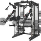Commercial Smith Machine with Smith Bar, 4000LBS Power Cage Squat Rack with Lever Arm, Leg Press, LAT Pull Down System, Multi-Function Linear Bearing Cable Crossover Machine for Home Gym
