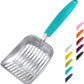 WePet Cat Litter Scoop, Aluminum Alloy Sifter, Kitty Metal Scooper, Deep Shovel, Long Handle, Poop Sifting, Kitten Pooper Lifter, Durable, Heavy Duty, for Litter Box