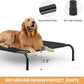 Outdoor Elevated Dog Bed, Cooling Breathable Raised Dogs Cot Beds for Large Dogs, Outside Portable Pet Hammock, Black Metal Frame, Skid-Resistant Feet, Easy Clean, Indoor Outdoor Use,51.1×31.5×7.4 in